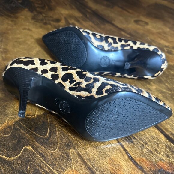 Michael Kors Leopard Print Calf Hair Pointed Toe Stiletto 3” Heels Size 8M - Picture 11 of 12